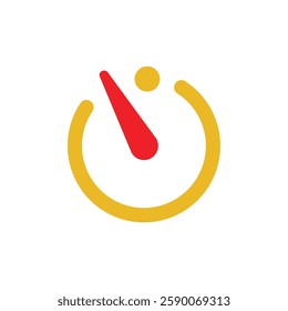 Self timer clock outline icon with color