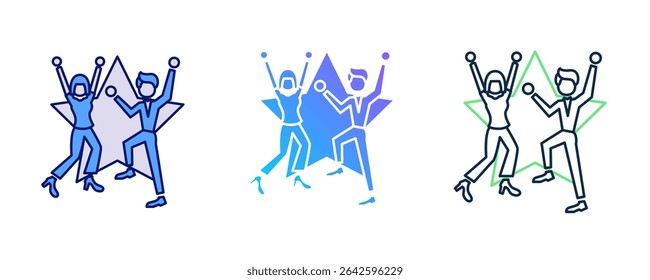 Self-Actualization icon represented by Self-Actualization icon Blue, Dualline, Dualtone style.