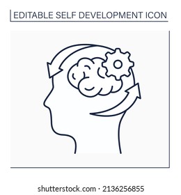 Self-actualization line icon.Complete realization of potential. Development of abilities and appreciation for life. Self-development concept. Isolated vector illustration. Editable stroke 