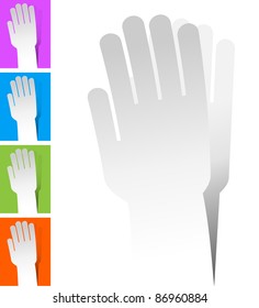self-adhesive label in the form of hand.isolated