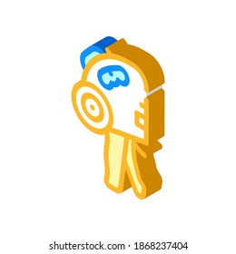 selbstklebende Markerpistole isometrische Icon Vektorgrafik. selbstklebendes Markerschild. einzelne Symbolillustration