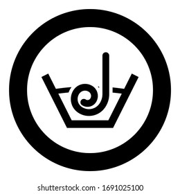 Self-adhesive wet before sticker Designation on the wallpaper symbol icon in circle round black color vector illustration flat style image