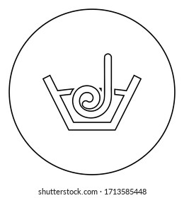 Self-adhesive wet before sticker Designation on the wallpaper symbol icon in circle round outline black color vector illustration flat style image