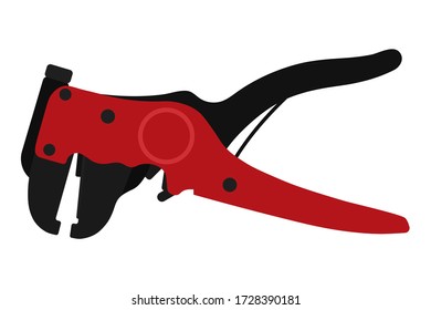 Self-adjusting wire сutting and stripping tool vector flat illustration