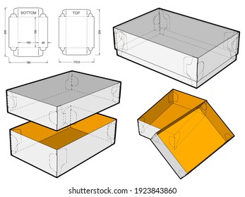 Self-assembling Folding Box. Ease of assembly, no need for glue (Internal measurement 15x10x4.5cm). The .eps file is full scale and fully functional. Prepared for real cardboard production.