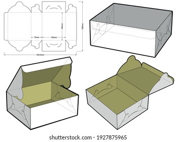 Self-assembling Folding Box. Ease of assembly, no need for glue (Internal measurement 19x16x7.5cm). The .eps file is full scale and fully functional. Prepared for real cardboard production.