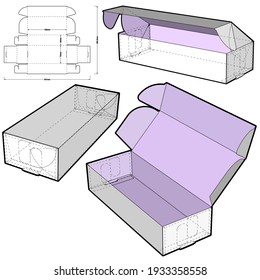 Self-assembling Folding Box. Ease of assembly, no need for glue (Internal measurement 15x7x4cm). The .eps file is full scale and fully functional. Prepared for real cardboard production.