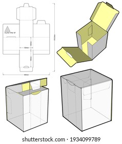 Self-assembling Folding Box. Ease of assembly, no need for glue (Internal measurement 12x12x15cm). The .eps file is full scale and fully functional. Prepared for real cardboard production.