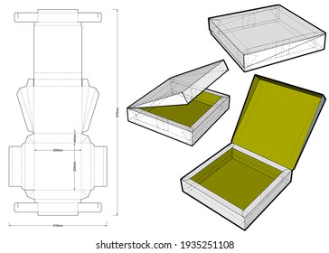 Self-assembling Folding Box. Ease of assembly, no need for glue (Internal measurement 20x20x4cm). The .eps file is full scale and fully functional. Prepared for real cardboard production.