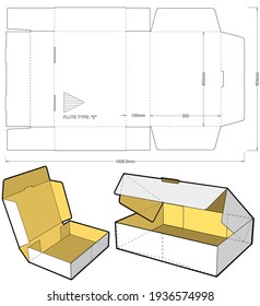 Self-assembling Folding Box. Ease of assembly, no need for glue (Internal measurement 40x30x10cm). The .eps file is full scale and fully functional. Prepared for real cardboard production.