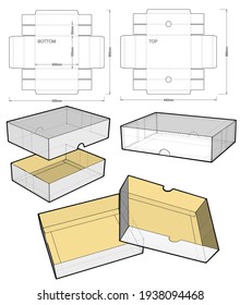 Self-assembling Folding Box. Ease of assembly, no need for glue (Internal measurement 20x15x5cm). The .eps file is full scale and fully functional. Prepared for real cardboard production.