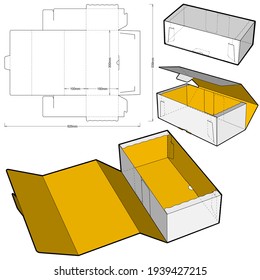 Self-assembling Folding Box. Ease of assembly, no need for glue (Internal measurement 30x15x10cm). The .eps file is full scale and fully functional. Prepared for real cardboard production.