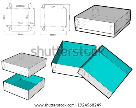 Self-assembling Folding Box. Ease of assembly, no need for glue (Internal measurement 15x15x5cm). The .eps file is full scale and fully functional. Prepared for real cardboard production.