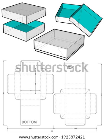 Self-assembling Folding Box. Ease of assembly, no need for glue (Internal measurement 20x20x6cm). The .eps file is full scale and fully functional. Prepared for real cardboard production.