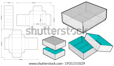 Self-assembling Folding Box. Ease of assembly, no need for glue (Internal measurement 15x12x5cm). The .eps file is full scale and fully functional. Prepared for real cardboard production.