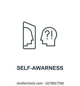 Self-Awareness icon from life skills collection. Simple line Self-Awareness icon for templates, web design and infographics