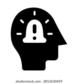 Selfawareness Icon - Solid Black Glyph Icons For Mentorship and Training