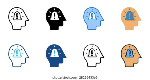 Selfawareness icons with single set multiple style collection. Vector illustration
