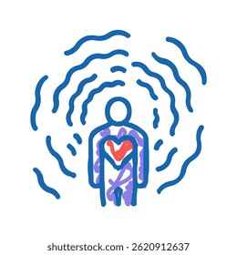 Vector de dibujo de icono de doodle de habilidad suave de autoconciencia. signo de habilidad suave de autoconciencia. ilustración de símbolo aislado