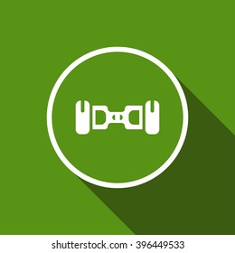 self-balancing electric scooter flat icon with long shadow. two-wheeled board vector illustration