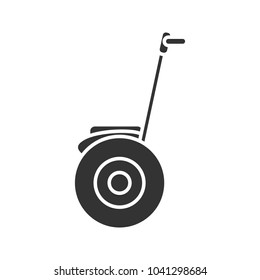 Self-balancing scooter glyph icon. Personal transporter. Silhouette symbol. Negative space. Vector isolated illustration