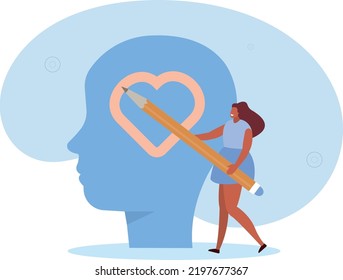 Selfcare and acceptance concept. Vector illustration.