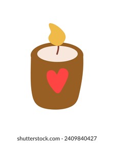 Elemento de autocuidado de conjunto colorido. El diseño exhibe elegantemente la vela con un toque artístico, enfatizando su significado como herramientas para el autodescubrimiento. Ilustración vectorial.
