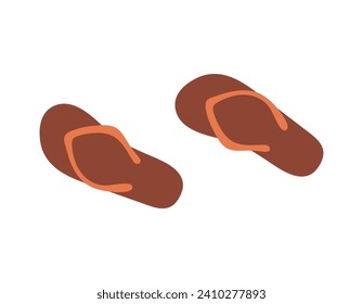 Selfcare element of colorful set. This flip flops celebrates the importance of self-care and the tranquil serenity that can be found in moments of relaxation. Vector illustration.