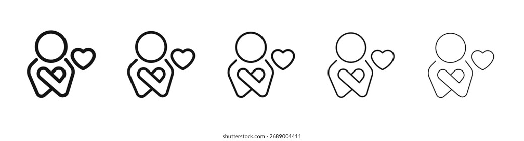 Logotipo de conjunto de ilustración plana de icono de autocuidado