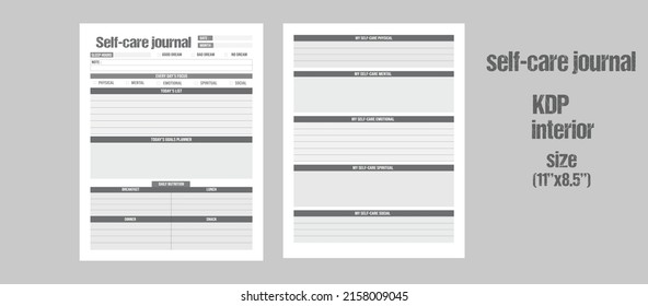 self-care journal KDP interior template 