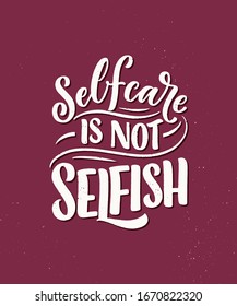 Selfcare lettering quote for blog or sale. Time to something nice. Beauty, body care, premium cosmetics, delicious, tasty food, ego. Modern calligraphy. Vector design print