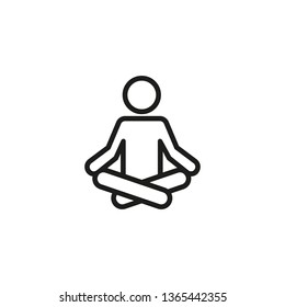 Selfcare Line Icon. Meditation, Yoga, Indifference. Mental Health Concept. Vector Illustration Can Be Used For Topics Like Healthy Lifestyle, Psychology, Alternative Therapy