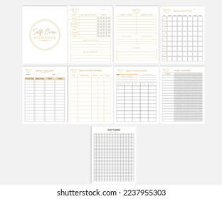 Self-Care Planner, Sleep , Habit ,
Weekly fitness , Medication, Weekly Grocery, Weekly nutrition
Planner