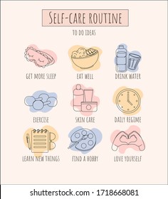 Self Care Icons.ai Royalty Free Stock Svg Vector And Clip Art