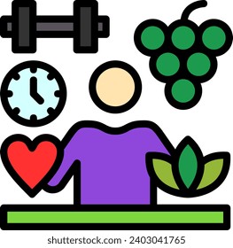 Self-Care Vector Line Filled Icon Design