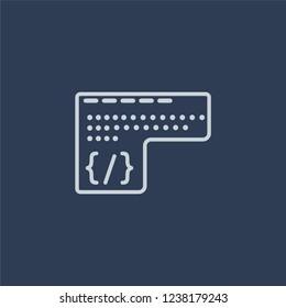Self-closing tag icon. Trendy flat vector line Self-closing tag icon on dark blue background from Technology collection. 