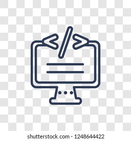 Self-closing tag icon. Trendy linear Self-closing tag logo concept on transparent background from Technology collection
