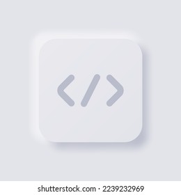 self-closing tag icon, White Neumorphism soft UI Design for Web design, Application UI and more, Button, Vector.
