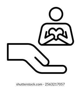 Self-Compassion Exercise icon line vector illustration