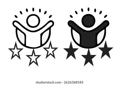 Symbol für Selbstvertrauen. Monochrome Elementgrafik. Selbstbewusstsein Icon Design aus der Soft Skills Kollektion