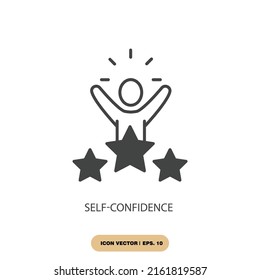 self-confidence icons  symbol vector elements for infographic web