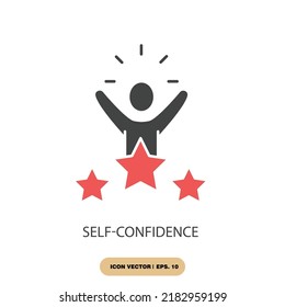 self-confidence icons  symbol vector elements for infographic web