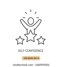 self-confidence icons  symbol vector elements for infographic web