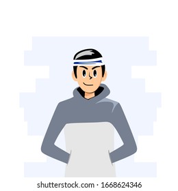 ilustración vectorial gráfica de un bailarín callejero