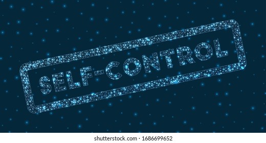 Self-control word in digital style. Glowing geometric self-control badge. Charming vector illustration.