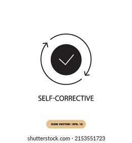 self-corrective icons  symbol vector elements for infographic web