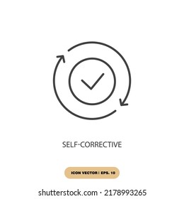 self-corrective icons  symbol vector elements for infographic web