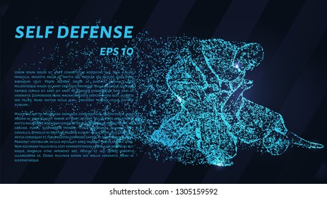 Self-defense of particles on a dark background. Self-defense of circles and dots