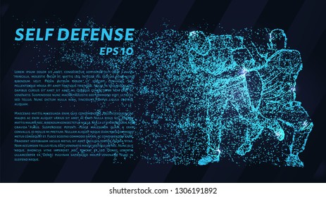 Self-defense of particles on a dark background. Self-defense of circles and dots