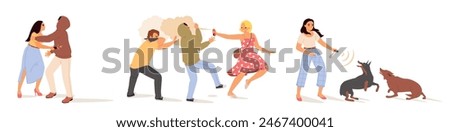 Self-defense techniques from street hooligan and aggressive dogs